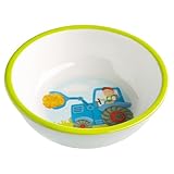 HABA Kinderschüssel Traktor – Praktische Melamin-Schüssel – Rutschfest – Spülmaschinengeeignet – Ab 12 Monaten – 1302819001