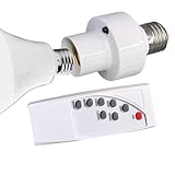 Generisch Funksteckdose Für Lampen, E27 Fassung, Mit Zeitschaltuhr, Kabellose Lampenhalterung Für Smart Home Wohnzimmer Garage