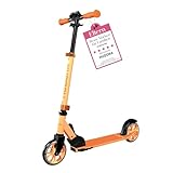 HUDORA Scooter Up 145 Junior - orange - Hochwertiger & sicherer Kinder Roller ab 3 Jahre - Zusammenklappbarer City Roller mit 145 mm Rollen - Höhenjustierbarer Scooter für Jungen & Mädchen bis 60 kg