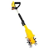 Akku-Bodenhacke, Gartenfräse Akku, 25cm Bodenbearbeitungstiefe, Hackendrehzahl 250 U/min,15cm Bearbeitungsbreite, 97-117cm Verstellbare Länge, Motorhacke Elektrisch für Bodenbearbeitung