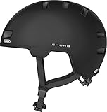ABUS Stadthelm Skurb - Robuster Fahrradhelm für den Alltag, beim Skaten, BMX-Fahren oder Longboarden - Schwarz Matt, Größe M