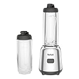 Tefal BL15FD Mix und Move Mini-Standmixer, 300 Watt, 2 Flaschen To-Go in Premium Tritan, kompaktes Design, einfach zu reinigen, abnehmbare Klingen, Einknopfbedienung, Silber/Grau