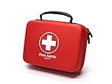 SHBC Kompaktes Erste-Hilfe-Set (228 Stück) Entwickelt für Familien-Notfälle. wasserdichte Eva Case&Bag ist ideal für das Auto, Boot, Wandern, Reisen, Büro, Sport, Jagd. Beschütze Deine Lieben, Rot