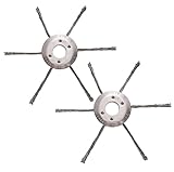 BAPPKON 2 Stücke Stahldraht Rasentrimmerkopf, Garten Rasentrimmer Schneidkopf, Bürstenkopf mit geknotetem Draht, Universal Drahtrad Ersatz für Rasenmäher Aufsätze (6 Köpfe)