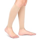 Wadenkompressionsbandage für Damen Herren, Fußlose Beinbandage Wadenbandage 20–30 Mmhg Unterschenkel-Kompressionsbandage Erhöht die Durchblutung, Reduziert Muskelschwellungen(XXL-Hautfarbe)