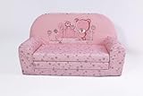 FORTISLINE – Kindersofa MINI ausklappbar 40x78x45cm - Kindersofa für Kinder 2in1 - Kindercouch ausklappbar - Schlafcouch aus Schaumstoff - Abnehmbarer Bezug - Viele Motive