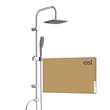 EISL Duschset EASY FRESH, Duschsystem ohne Armatur 2 in 1 mit großer Regendusche (250 x 200 mm) und Handbrause, Regendusche ohne Armatur ideal zum Nachrüsten, komplettes Montageset, Chrom DX12006