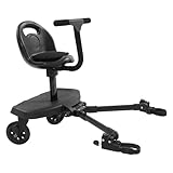 Buggy Board Für Alle Kinderwagen, Buggyboard Mit Sitz, 50Kg Trittbrett Mitfahrbrett Universal, 2-In-1 Kinderwagen Board Abnehmbarer Sitz Kiddy Board 360° Drehbare Stoßdämpfende Räder Für 2-6 Jahre