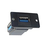 Illkjasfc USB-3.0-Wandplatten-Adapter für Vorder- und Rückseite, 5 Gbit/s, Datensynchronisation, direktes Stecker-Design, funktioniert mit Laptops, externen Festplatten, schwarzer