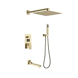 Digitales Regenduschsystem Combo - Wandmontiertes Badezimmer-Set mit Handbrause und Display für ultimative Entspannung und modernes Design