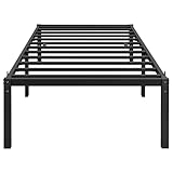 Yaheetech Bettrahmen 90 x 200 cm Metallbett Bettgestell aus Metall, Modern Jugendbett mit Lattenrost, Doppelbett Einzelbett Schwarz 41cm H