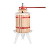Wiltec 6L Obstpresse aus Buchenholz inkl. Presstuch, manuelle Weinpresse mit 190x270mm Korb, Apfelpresse Fruchtpresse für Obst Wein Maische