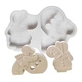 Weihnachtsharzformen aus Silikon, Weihnachts-Silikonformen, festliche Gipsform - Epoxidharzform für Kinder und Weihnachtsschneemann, Gießform