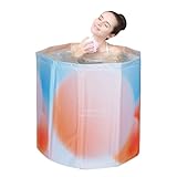 Sinbide Badewanne Faltbare und Tragbare Badewanne für Erwachsene und Kinder Geeignet für Saunaduschen und Eisbäder Freistehend Installationsfrei 65x65x70 cm（LxBxH) (Aurora)