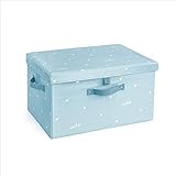 ouyateja Aufbewahrungskörbe, faltbare Aufbewahrungsboxen mit Deckel, Aufbewahrungskörbe, Organizer für Spielzeug, Kleidung und Bücher usw., 2 Stück, Blau, XL