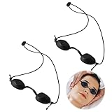 LIQWEI Solarium Brille, UV Schutzbrille Solarium Schutzbrille Solariumbrille Sonnenschutz Brille für Sonnenbank Beauty Patienten LED Lichttherapie (Schwarz)