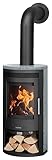 Justus | Kaminofen | Baltrum D 2.0 | 5,5 kW | Stahl Schwarz, Speckstein