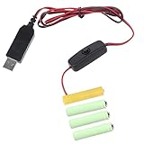 ZEPFJHE USB-auf-6-V-Batteriekabel mit 4 Ersatzbatterien für 6 V betriebene elektronische Spielzeug-Tastaturen