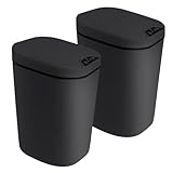 2er Set Sensor Mülleimer, 12L Automatischer Mülleimer mit Sensor, Elektrischer Mülleimer mit Soft-Close Deckel und Klemmring, Abfalleimer Intelligenter Kunststoff-Mülleimer für Küche Büro Schlafzimmer