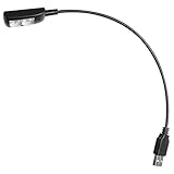 Adam Hall Stands SLED 1 USB PRO - USB Schwanenhalsleuchte mit 2 LEDs, mobile Leselampe, in 2 Helligkeitsstufen schaltbar, schwarz