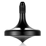 LOQATIDIS Kreisel Metall mit Perfekte Balance Stabilität und Lange Rotationszeit, Edelstahl Dekompression Desktop EDC Stressabbau Spielzeug für Erwachsene (Schwarz)