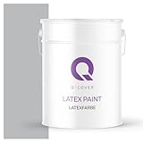 Q-COVER Latexfarbe 10L Grau – matte Wandfarbe & Deckenfarbe für Innen, hohe Deckkraft, scheuerbeständig (Klasse 3), tropfgehemmt, ideal für Wohnzimmer, Küche und Flur