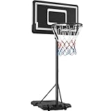 Yaheetech Mobiler Basketballständer Höhenverstellbarer Basketballkorb Korbanlage mit Rollen Basketballanlage für Indoor/Outdoor Verstellbare Korbhöhe 219 cm – 249 cm
