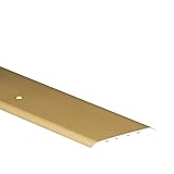Aluminium-Schutzleiste 1 meter, Breit 80mm, Türschwelle, Übergangsprofil Flach oval, Übergangsschiene mit Befestigungsstifte, Gold – CEZAR
