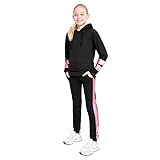 CityComfort Jogginganzug Kinder Mädchen Trainingsanzug Teenager Kapuzenpullover und Jogginghose Set (Leuchtend Rosa, 9-10 Jahre)