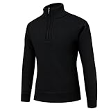 PODOLIXIA Half Zip Pullover Herren Stehkragen Pullover Herren mit Reißverschluss Turtleneck Strickpullover Herren Arbeitspullover Lange Ärmel Troyer Pullover Strick Lässiger Sweater Winterpullover
