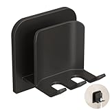 Luxoraiova Zahnbürstenhalter Elektrische Zahnbürste, Aluminium Aufsteckbürsten Halter, Selbstklebend & Wasserdicht, Ohne Bohren für Badezimmer, Spiegel, Dusche, Zahnbürstenhaken (schwarz)