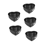 ABOOFAN 5st Kuchenform Kleine Backformen Herzform Antihaftbeschichtete Herz-backform Kuchen Backformen Herz Pfannen Cookie-kuchen-pfanne Donut-backform Herzpfanne Kohlenstoffstahl Black