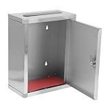 Milisten Robuster Edelstahl Briefkasten mit Schloss Große Wandmontierte Vorschlags und Beschwerdebox und Schlagfest für Öffentliche Orte und Sicherheitsanwendungen