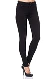 Elara Damen Stretch Hose Jeggings Skinny Fit Chunkyrayan H01 Black 34 (XS)