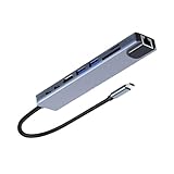 USB C Multiport Adapter, 8 in 1 Docking Station, Highspeed Data Transfer, 4K Video Output Adapter, Laptop USB C Hub, Multiport USB C Adapter, 5 GB GB Data Transfer Hub, USB C Hub für Laptop