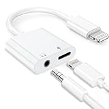 Dalimee 2-in-1 Lightning auf 3,5 mm Klinke Adapter für iPhone, MFi-Zertifiziert, Kopfhörer & Schnellladen, Lightning auf Klinke Kompatibel mit iPhone 14/13/12/11/X/XS/XR/8