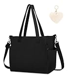 Aucuu Damen Kord Groß Handtasche, Cord Tasche Tote Bag, Umhängetasche Groß Shopper Tasche, Cord Tasche Beuteltasche Mit ReißVerschluss, Handtasche Schultertaschen für Arbeit Reisen Einkaufen Schule