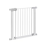 Safety 1st Auto Close Gate, Treppenschutzgitter ohne Bohren, 73–80 cm (max. 136 cm erweiterbar), automatisch schließendes Türschutzgitter, mit einer Hand öffnen, kein Bohren, Zweifachsicherung, Weiß