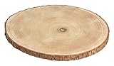 Meinposten Holzbrett Baumscheibe Holz Brett Tischdeko Tablett Deko Holzplatte Ø 30 cm