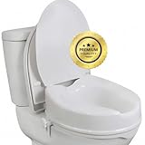 OrtoPrime WC Aufsatz 15 cm mit Deckel Toilettensitzerhöhung Universal für Senioren – Erhöhter Toilettensitz Orthopädisch – Sitzerhöhung WC für Behinderte und Menschen mit eingeschränkter