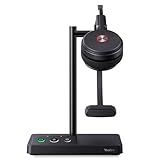 Yealink WH62 Wireless Headset für PC Computer Laptop Büro IP VoIP Telefone, Telefon DECT Headset kompatibel mit Zoom, Skype, Google und Anderen führenden Konferenzplattformen