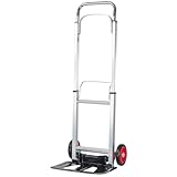 WALTER Alu-Sackkarre, bis 90 kg Tragkraft, zusammenklappbar, leicht (4,6 kg), höhenverstellbar 710-1080 mm, gummierte Räder, stabil, Aluminium, kompakt, ideal für mobilen Einsatz, Lager, Umzug, Garten