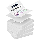 ZCZN Z-Notes Haftnotizen Sticky Selbstklebende Haftnotizzettel Klebezettel 4 Blöcke x 100 Blatt, 76 x 76 mm, Weiß