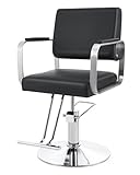 CO-Z Friseurstuhl mit hydraulischer Pumpe Friseursessel 360° Drehbar Friseurstühle Barber Stuhl Einstellbar, mit Fußstütze für Friseursalon Barbershop Spa Tattoo Shop 200kg