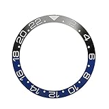 KVIVI Uhr LüNette,Uhr LüNette Ring 38mm Keramikuhr Lünette Einfügenuhr Uhr Gesicht Fit 40mm Automatische Bewegungsuhr Ersatzzubehör Waage Uhr Lünette