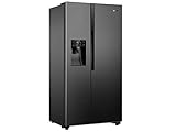 Gorenje NRS 9182 VB Side-by-Side Kühl-Gefrierkombination/ NoFrostPlus / Inverter-Kompressor / Eis- und Wasserspender / 179,3 cm/ Kühlteil 371 l/ Gefrierteil 191 l/ 42 dB/ 323 kWh/ Jahr/ Schwarz