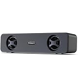 PC Lautsprecher, 2.0-Kanal-Computer-Soundbar, tragbarer Lautsprecher mit USB-Stromversorgung, 3,5-mm-Audioeingang, Plug-and-Play, geeignet für Monitore, Laptops, Spiele, Desktop-Computer, schwarz