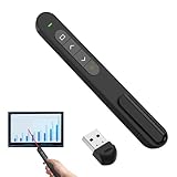Präsentationsfernbedienung | 2.4GHz Tragbare Fernbedienung mit USB-Anschluss - Drahtloser Folienwechsler mit Lautstärkeregler | für Schule, Unterricht, Vorlesung, Training, Business sowie