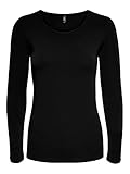 ONLY Damen Langarm-Shirt Onllive Love XS S M L XL Schwarz Weiss Rundhals, Größe:XL, Farbe:Black 15204712