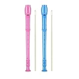 MaNeaz 2 Stücks Blau + Rosa flöte flöte kinder kinderflöte Flöte Kinder 8-Loch Sopranblockflöten Blockflöte Kinder ABS Kunststoff für Erwachsene Anfänger Kinder Mit Reinigungsstab